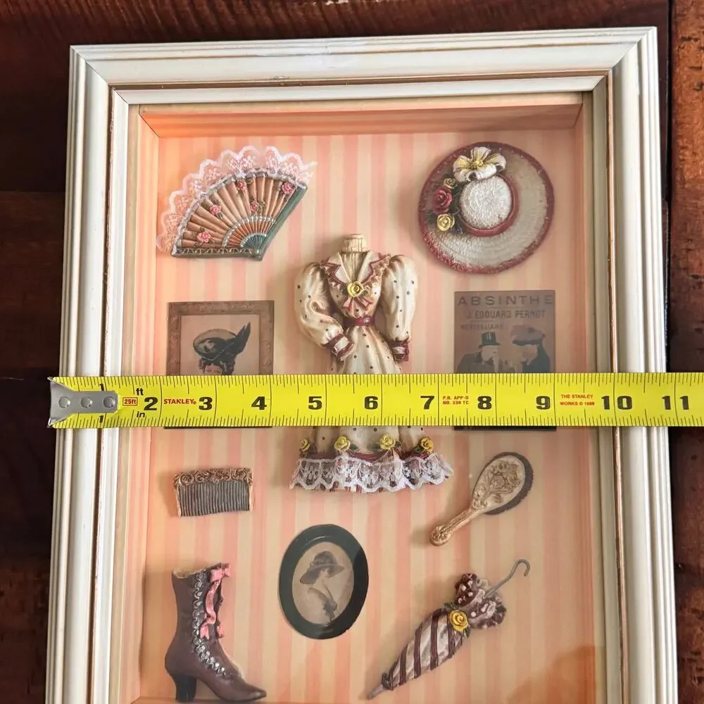 Victorian Shadowbox 3D by Arister Gifts Gilded Age Diorama Fan Parisol Absinthe